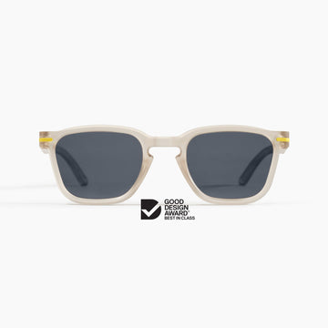 Good Citizens clear square sunglasses made in Australia with polarised lenses and modular design, made from 100% recycled plastic